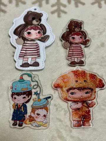 아크릴 인조 가죽 플레이트 히로노 군 4장 세트