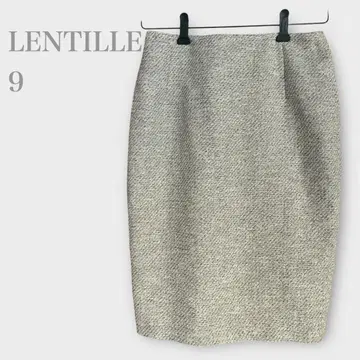 란티유 트위드 라메 스커트 타이트 화이트 계열 M