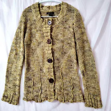 BCBGMAXAZRIA 가디건 M 사이즈 니트 브라운 계열 옐로우 계열