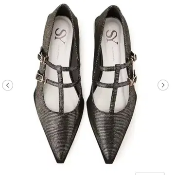 [ 새상품급 ] SY 엣지피스 더블 벨트 플랫 20 / 22.5cm