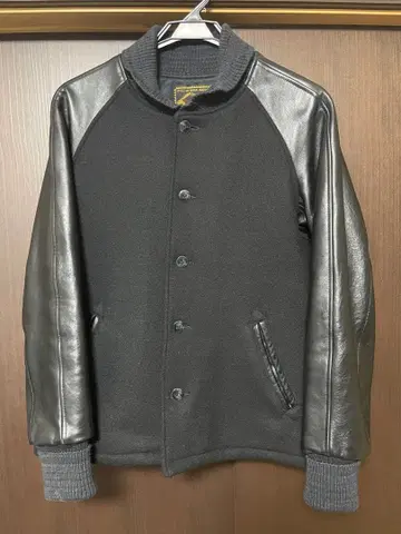 인디언 모터사이클 바시티 자켓 가죽 소매 울