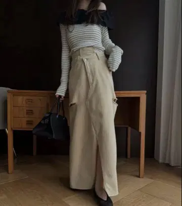 willfully 데님 스커트 S 베이지 A라인 미사용 새상품 택 포함