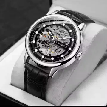 T-WINNER 자동 와인딩 손목시계 블랙