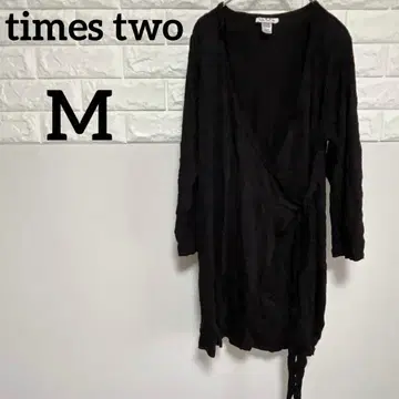 [ times two ] M 긴팔 랩 드레스 블랙