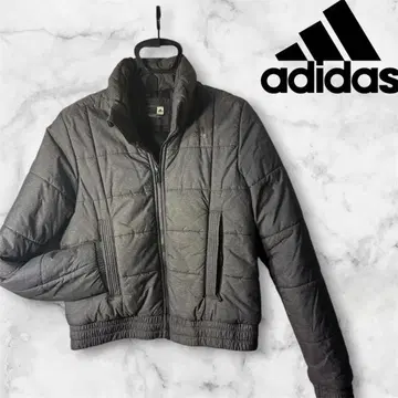 adidas 그레이 퀼팅 다운 자켓