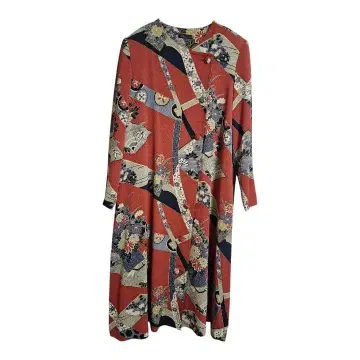 시선당 byHITOSHI 크레이프 원단 롱 코트 일본풍 패턴