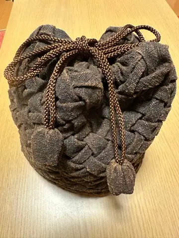 다크 브라운 감물 뜨개질풍 복조리 소형