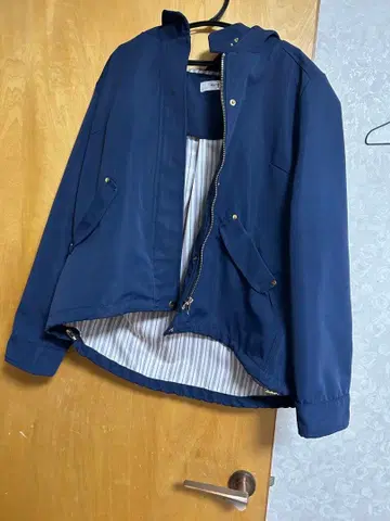 네이비 후드 부착 자켓 후드티