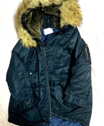 Unfil 네이비 다운 자켓 퍼 포함