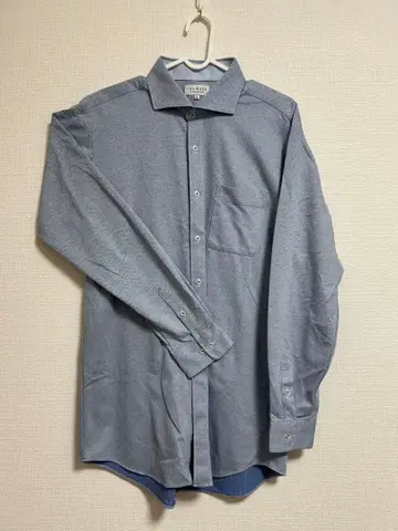 [ AOKI ] LES MUES 긴팔 와이셔츠 블루 헤링본 셔츠 LL