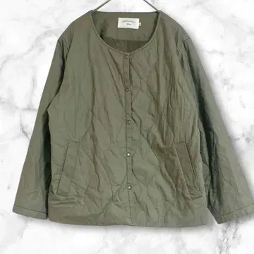 사만사 모스모스 얇은 소재 점퍼 퀼팅 아우터 M 카키 면 100