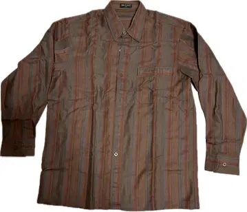 pierre cardin 브라운 스트라이프 긴팔 셔츠 M