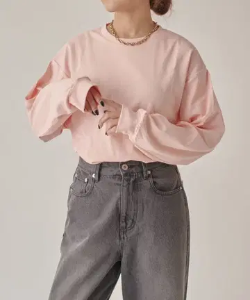 레어 택 포함 [루이스팜] 빈티지 니트 티셔츠 핑크 초특가 최저가