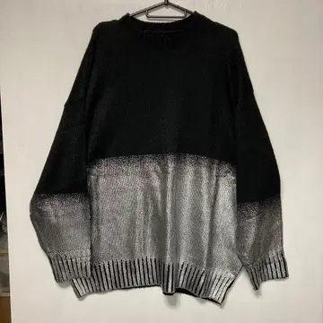 ESICA 호일 프린트 오버 사이즈 풀오버 니트