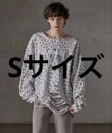 GRANCY 올 패턴 큐빅 그래픽 롱 T S 사이즈