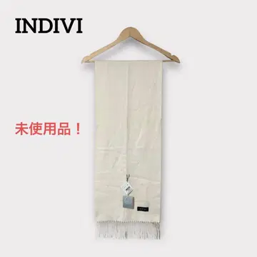 인디비 머플러 캐시미어 100% 정전기 방지 가공 미사용품 아이보리