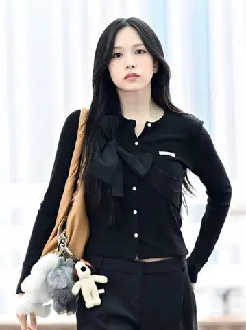 CRANK 리본 타이드 니트 가디건