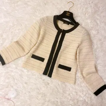 컨디션 최상 INED 이네드 노카라 자켓 M 아이보리 x 블랙 일본제