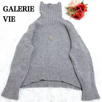 GALERIE VIE 파인 울 터틀넥 니트 현행 리브