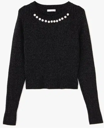 비쥬 넥 몰 야른 리브 니트