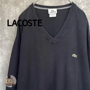 [ 사이즈 6 ] 라코스테 V넥 코튼 니트 스웨터 구제 의류 원 포인트