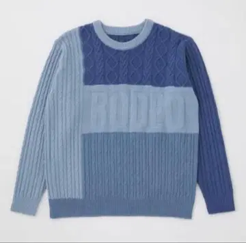 RODEO CROWNS 남성용 케이블 로고 니트탑 바이컬러 M