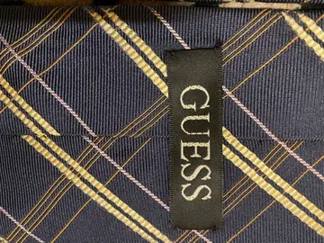 GUESS 넥타이 네이비 체크 무늬