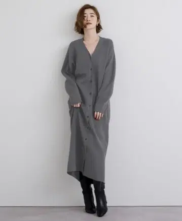 유어즈.ur's 롱 니트 원피스 L 사이즈 차콜 그레이