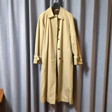 아쿠아 스큐텀 베이지 트렌치코트 체크 무늬