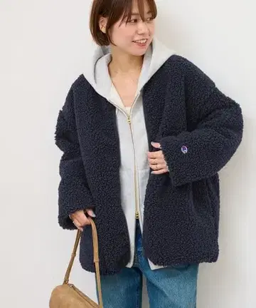 Champion 보아 플리스 집업 블루종