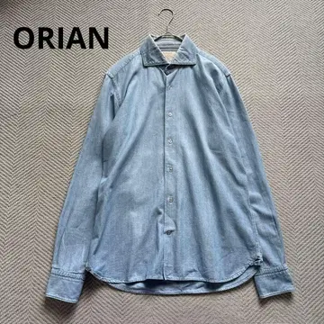 새상품급 ORIAN 인디고 코튼 셔츠 와이드 칼라 이탈리아제 바지