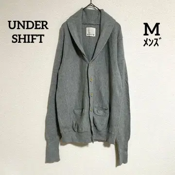 UNDER SHIFT 면 100% 빅 칼라 그레이 가디건
