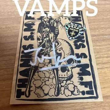 VAMPS ju-ken 친필 사인과 피크 세트 HYDE K.A.Z
