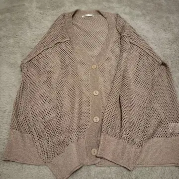 나이스 클랍 핑크 골드 메쉬 가디건