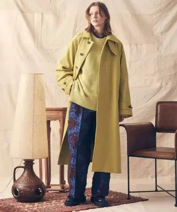 멀티 패브릭 프라임 오버 칼라 스텐카라 코트