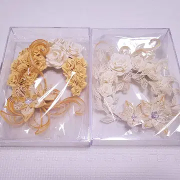 페이퍼 아트 플라워 리스 2개 세트