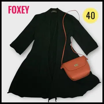 폭시 가디건 사이즈 40 블랙 27786 울 프론트 오픈 7부 소매