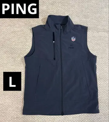 PING 나일론 베스트 골프 남성용 블랙 L 사이즈