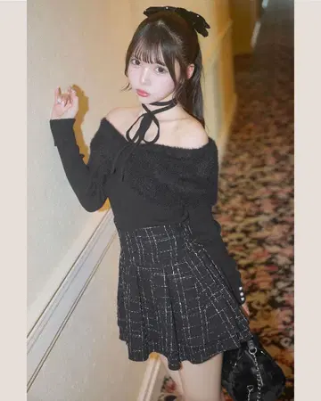 미셸 마카롱 슬림 레그 스커트 트위드 M