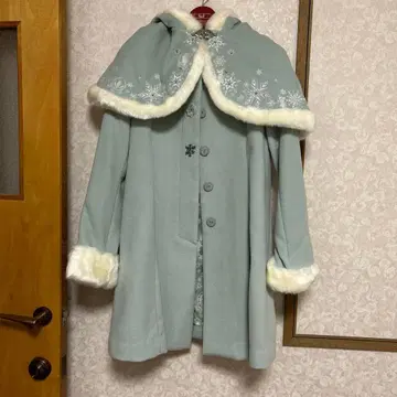 겨울왕국 시크릿허니 민트 그린 롱 코트 케이프