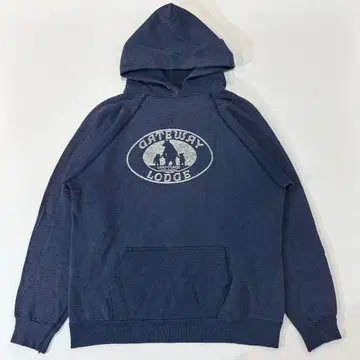 70s 빈티지 CP 멜란지 래글런 후드티 USA 네이비 L