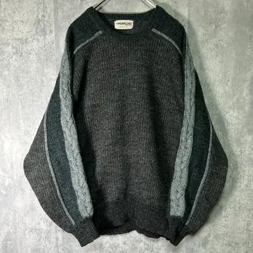 고급 이탈리아제 모헤어 니트 아카이브 그레이 빈티지