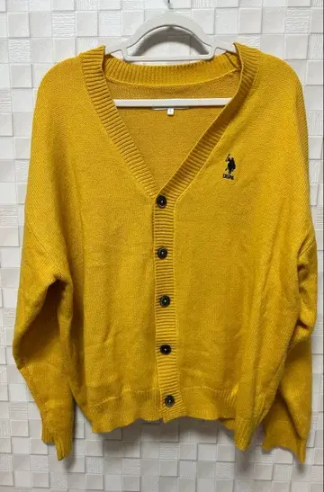 POLO 옐로우 컬러 가디건
