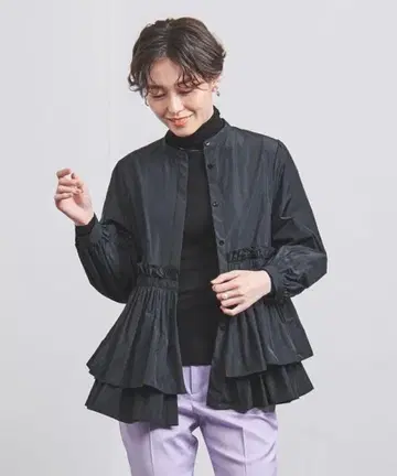 유나이티드 애로우즈 p 타프타 레이디 블라우스 프릴 블라우스