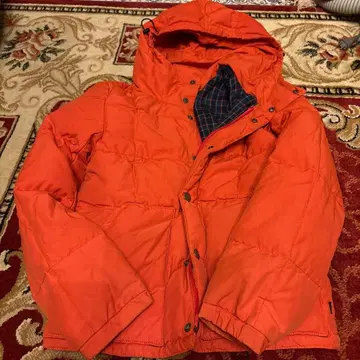 KAVU 후드 부착 오렌지 다운 자켓 S
