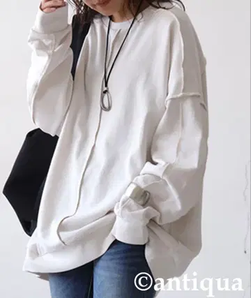 [ antiqua ] 미사용 새상품 쭈리 아웃심 풀오버