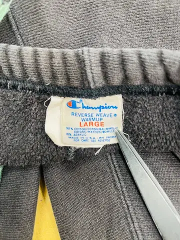 페이드 레어 80s 중기 트리코 태그 2개 태그 리버스 위브 맨투맨