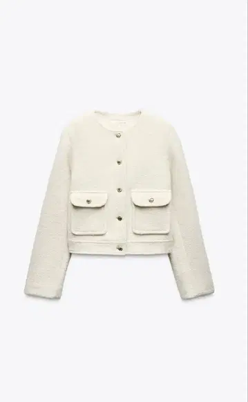 미사용 택 포함 노카라 자켓 부클레 zara M