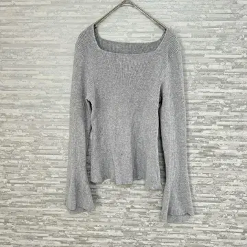 그레일 리브 니트탑 L 사이즈 그레이 긴팔 플레어 소매 걸리시