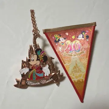 도쿄 디즈니 리조트 40주년 키링과 페넌트 세트